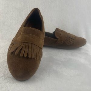 Born Shoes‎ Womens 6 Mcgee Slip On Fringe Kiltie Loafers Brown Suede Casual